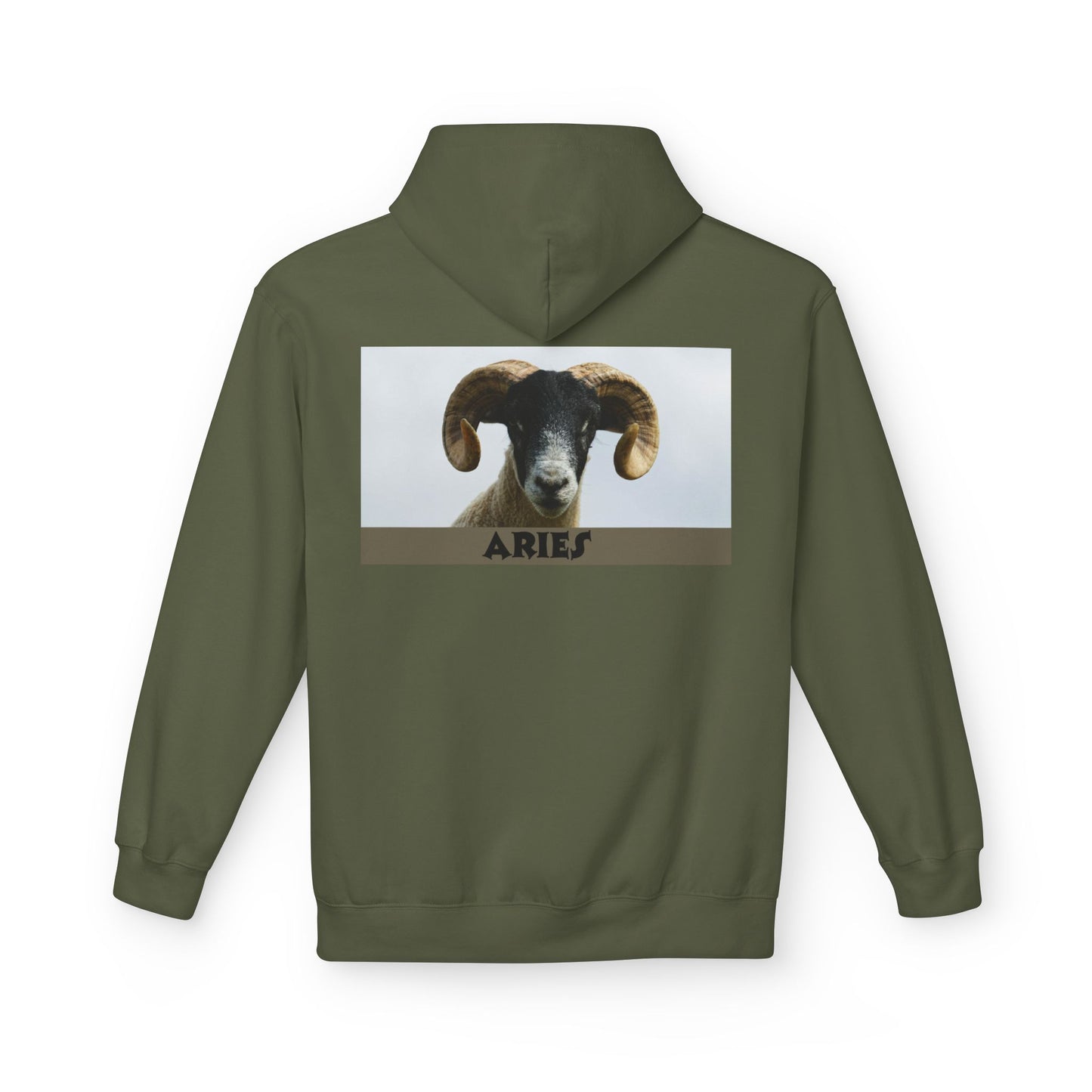 Aries Ram Fleece Hoodie – Cozy Unisex Sweatshirt for Astrology Lovers