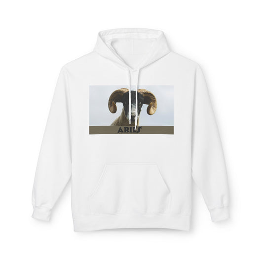 Aries Ram Fleece Hoodie – Cozy Unisex Sweatshirt for Astrology Lovers