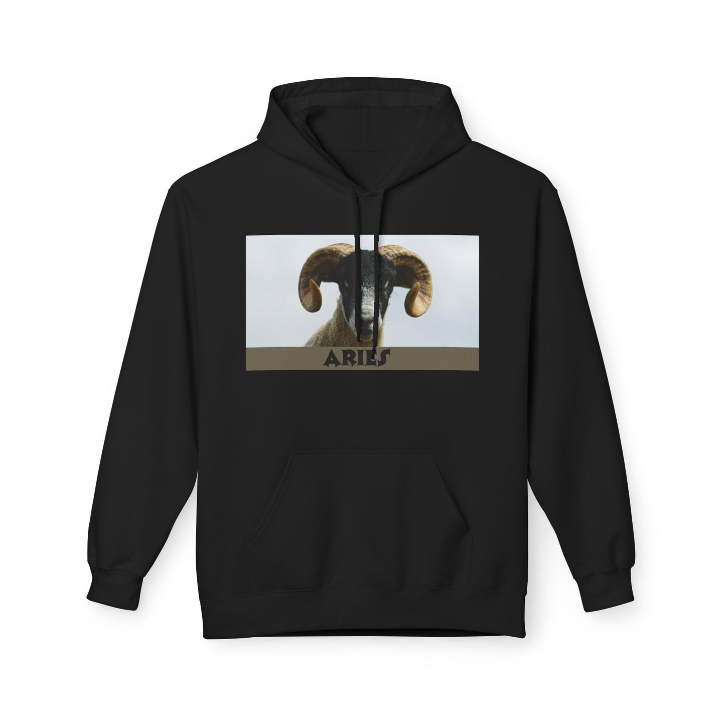 Aries Ram Fleece Hoodie – Cozy Unisex Sweatshirt for Astrology Lovers