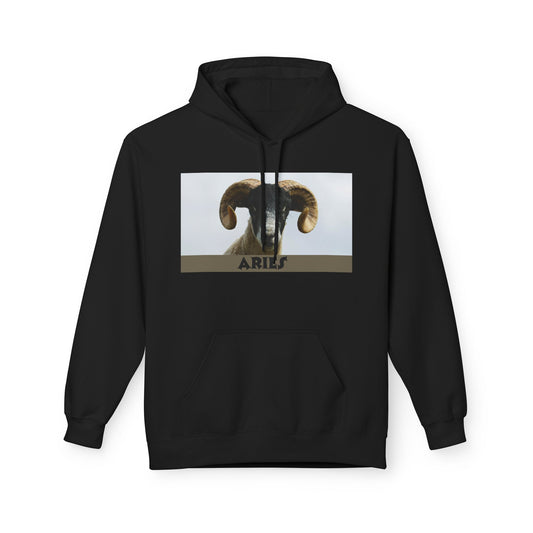 Aries Ram Fleece Hoodie – Cozy Unisex Sweatshirt for Astrology Lovers