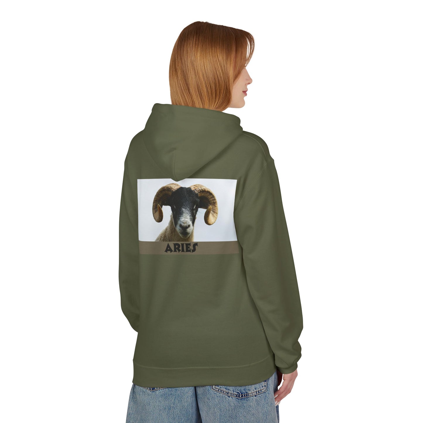 Aries Ram Fleece Hoodie – Cozy Unisex Sweatshirt for Astrology Lovers