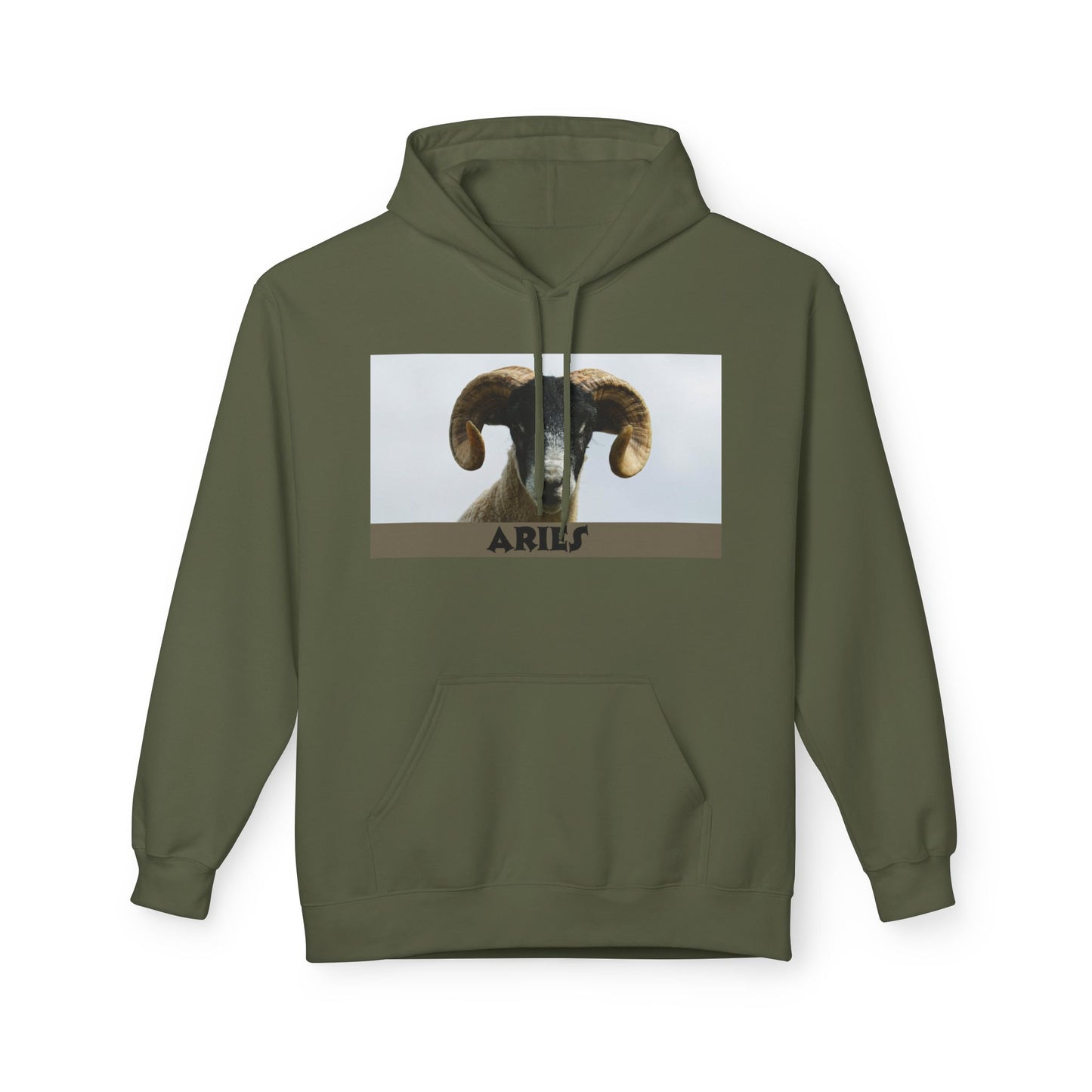 Aries Ram Fleece Hoodie – Cozy Unisex Sweatshirt for Astrology Lovers