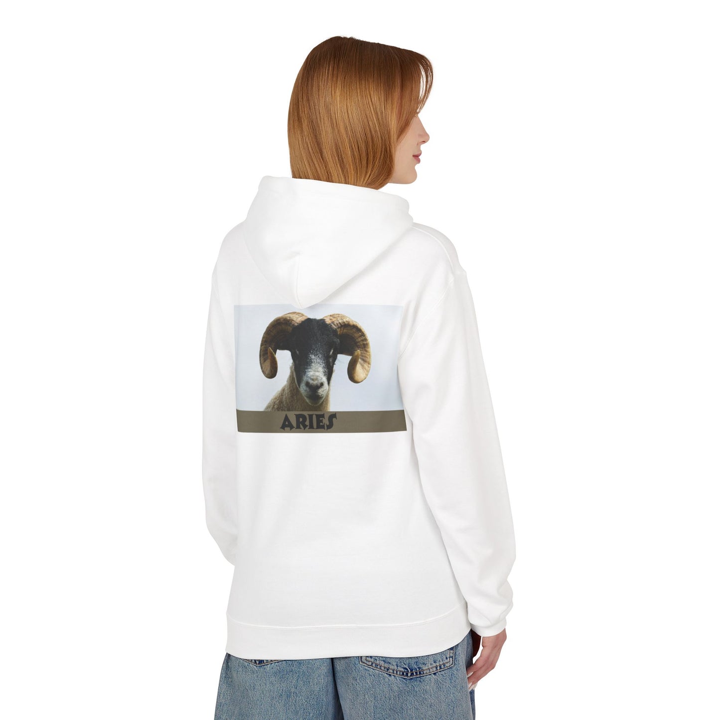 Aries Ram Fleece Hoodie – Cozy Unisex Sweatshirt for Astrology Lovers