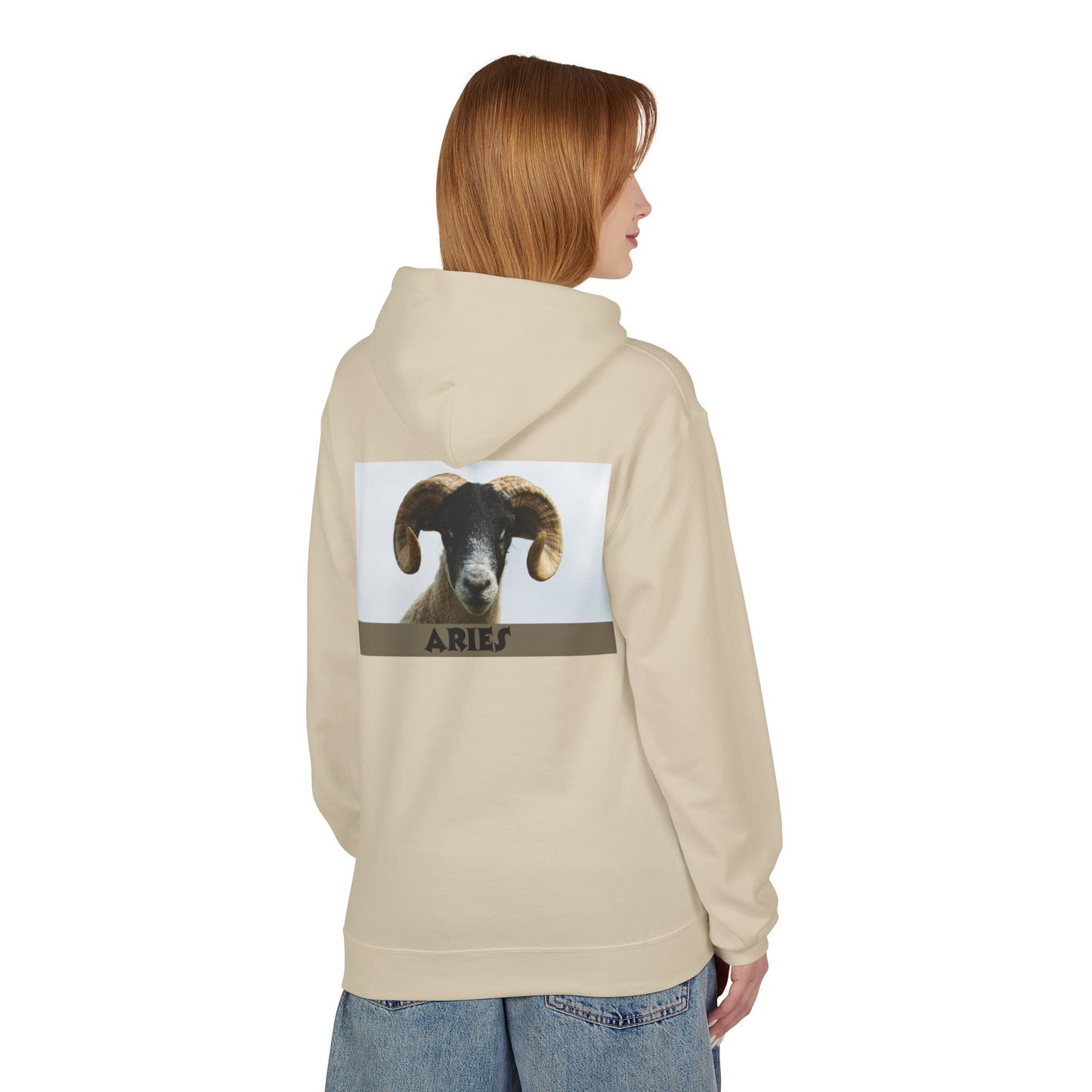 Aries Ram Fleece Hoodie – Cozy Unisex Sweatshirt for Astrology Lovers